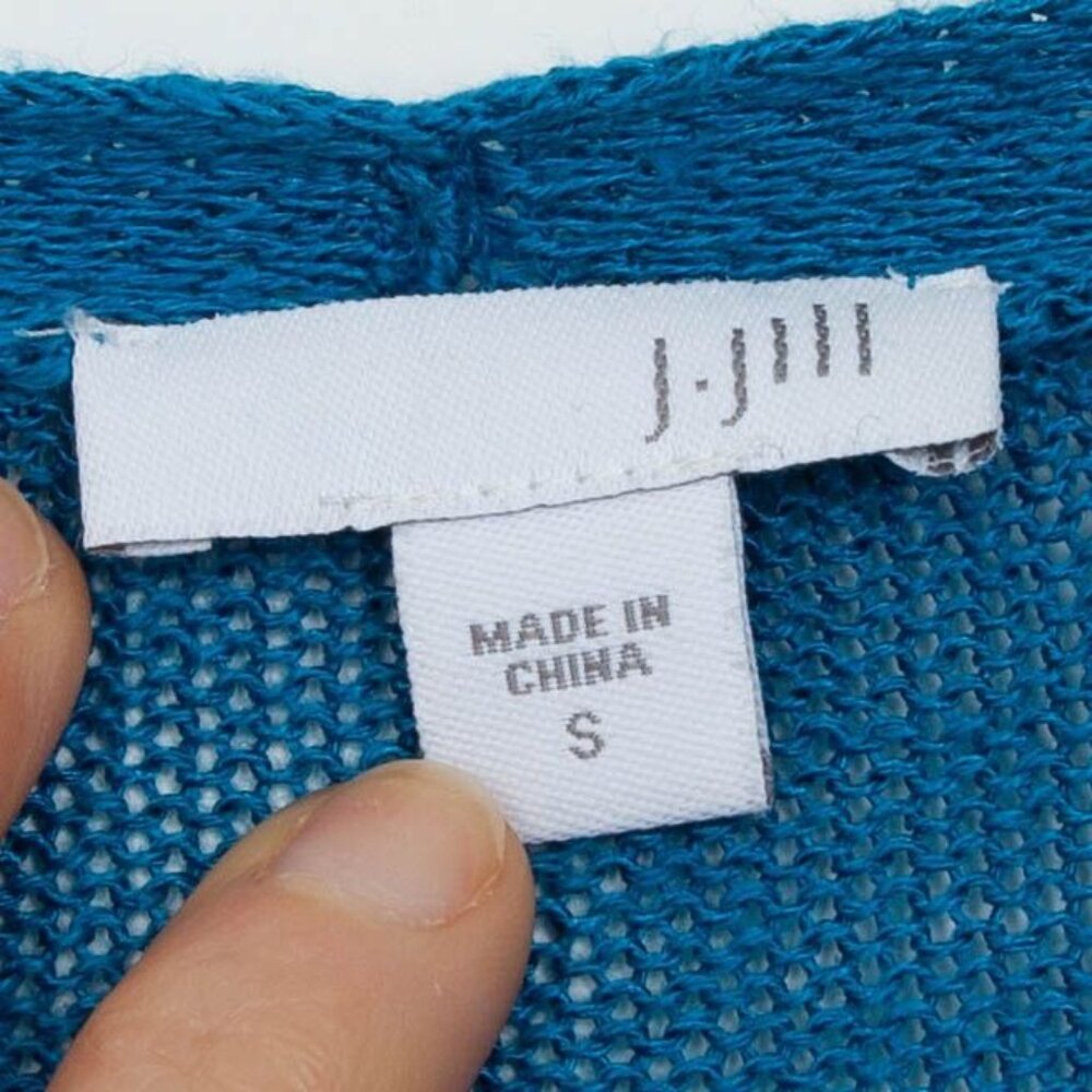 J. Jill Womens Linen Blend Open Front Long Cardigan in Oceanside Size S Summer - Picture 5 of 10
